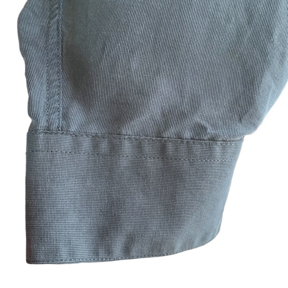 Haggar Mens Button Up Long Sleeve Shirt Green Sz XL - Picture 13 of 16